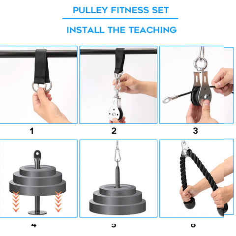DIY Pulley Cable Machine Strength Training Equipment Attachment System Loading Pin Lifting Arm Biceps Triceps Blaster Hand
