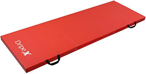 Folding Gymnastics Exercise Mat - Home Gym Mats with Carry Strap 5cm(2’’) Thick Foam Nonslip Soft PU Leather for Yoga