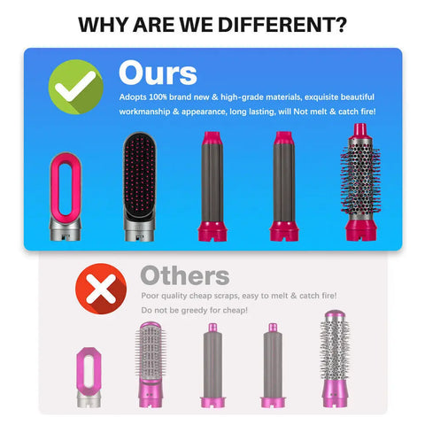 5 In 1 Hair Dryer Professional High-Speed Curling lron Hot Air Comb Set For Dyson Airwrap Straightener Styling Tool
