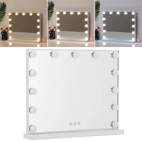 Large Makeup Dressing Mirror With 13 LED Light Touch Dimmable Bulb