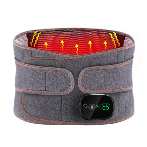 Electric Heating Belt Waist Massager Vibration Red Light Hot Compress Physiotherapy Lumbar Back Support Brace Pain Relief Tools