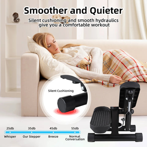 Stepper For Exercise At Home With Resistance Bands LCD Display Capacity 100kg Stair Stepper for Abdomen Waist Buttocks Legs