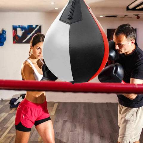 Boxing Speed Bag PU Leather Hanging Punching Ball Swivel Workout Speedball Kicking Platform Equipment MMA Training Speedball
