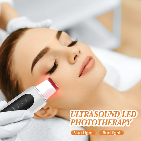 Ultrasonic Facial Shovel Cleanser Skin Scrubber Peeling Blackhead Remover Deep Face Cleaning Ultrasonic Ion Ance Pore Cleaner