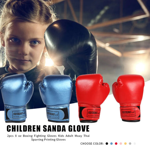 Kids Boxing Gloves Muay Thai Glove PU Leather Fitness Boxing Mittens Children Kickboxing Punching Training Hand Protector