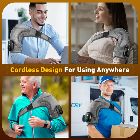 Electric Shoulder Heating Pad 3 Modes Vibration Shoulder Knee Elbow Relax Belt Big Area Thermal Massager Health Care