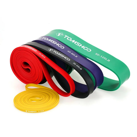 5 Packs Pull Up Assist Bands Set Resistance Loop Bands Powerlifting Exercise Stretch Bands with Door  and Handles Fitness