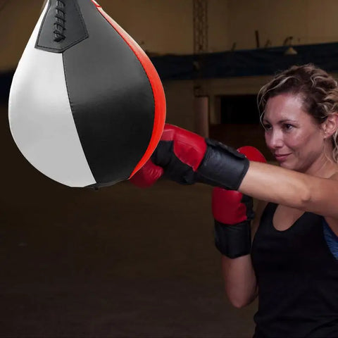 Boxing Speed Bag PU Leather Hanging Punching Ball Swivel Workout Speedball Kicking Platform Equipment MMA Training Speedball