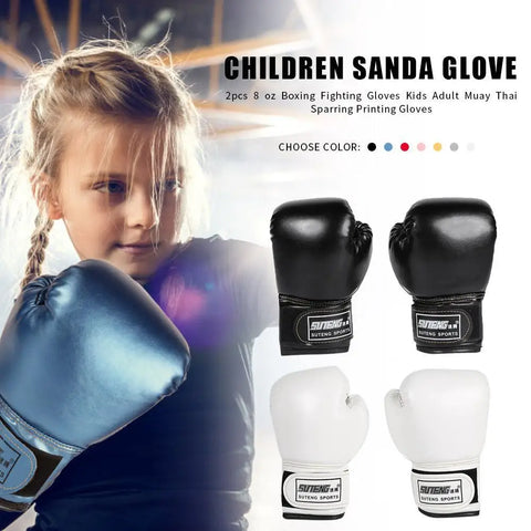 Kids Boxing Gloves Muay Thai Glove PU Leather Fitness Boxing Mittens Children Kickboxing Punching Training Hand Protector