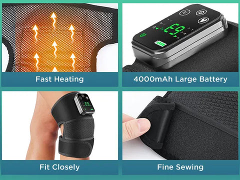 Electric Shoulder Heating Pad 3 Modes Vibration Shoulder Knee Elbow Relax Belt Big Area Thermal Massager Health Care