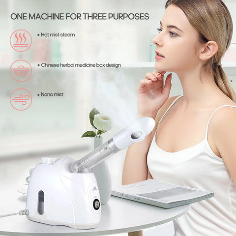 K·SKIN Face Steamer Nano Spray Moisturizing Instrument Hot Mist Steam Aromatherapy Card Slot Rotating Nozzle Replenish Water