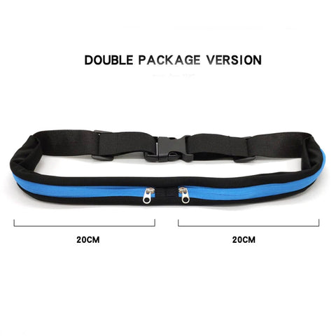 Waist Pack Double Pocket Waterproof Phone Belt Nylon Casual Small Bag Traveling Running Cycling Hiking Sport Traveling Shopping