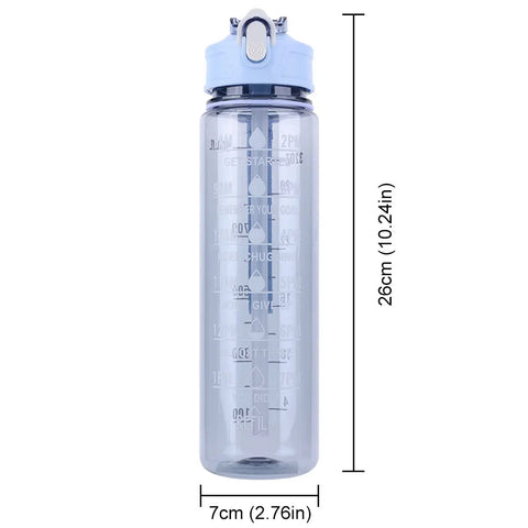 800ml Sports Water Bottle Leakproof Motivational Drinking Bottle Outdoor Gradient Water Bottle Portable Gym Fitness Durable Cup