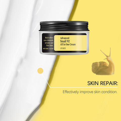 OUHOE Advanced Snail 92 All In One Cream - Deep Moisturize, Anti - aging, Light Texture, Travel - friendly, Gift - suitable
