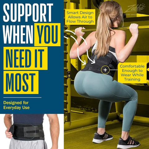 Back Brace  Back Support Belts for Men Women Compression Lower Back Brace for Pain Relief  Strained Muscles Breathable Lumbar