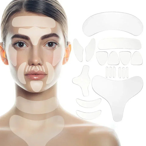 Reusable Silicone Invisible Facial Slimming Tape Pads Neck Eye Lifter Wrinkle Removal Sticker Anti Aging Patch Face Lift Tape
