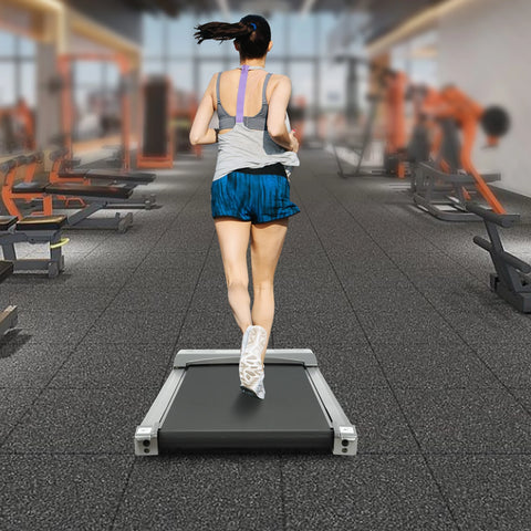 220V Electric Under Desk Treadmill, 0.65-2hp Remote Control Walking Running Pad Machine for Home Gym Fitness 0.62-3.73mph Speed