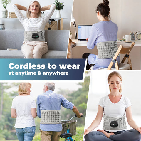 Inflatable Waist Belt Lumbar Decompression Protector Back Brace Heated Vibration Massage Waist Airbag Support Posture Correction