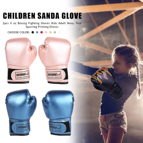 Kids Boxing Gloves Muay Thai Glove PU Leather Fitness Boxing Mittens Children Kickboxing Punching Training Hand Protector