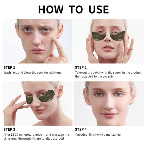 Ilisya-- Black Pearl Eye Mask  Gel Remove Dark Circles Anti-Puffiness Anti-Aging Moisturizing Eyes Care-60pcs