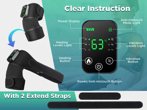 Electric Shoulder Heating Pad 3 Modes Vibration Shoulder Knee Elbow Relax Belt Big Area Thermal Massager Health Care