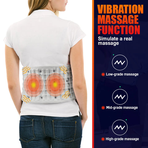 Inflatable Waist Belt Lumbar Decompression Protector Back Brace Heated Vibration Massage Waist Airbag Support Posture Correction
