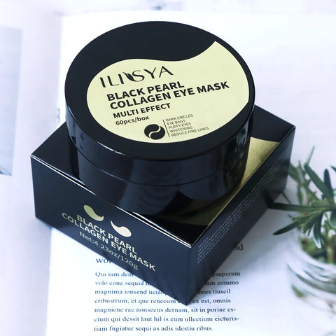 Ilisya-- Black Pearl Eye Mask  Gel Remove Dark Circles Anti-Puffiness Anti-Aging Moisturizing Eyes Care-60pcs