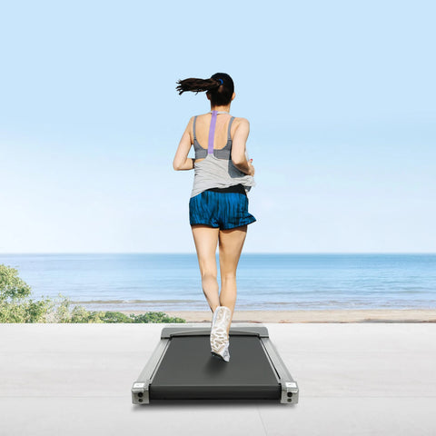 220V Electric Under Desk Treadmill, 0.65-2hp Remote Control Walking Running Pad Machine for Home Gym Fitness 0.62-3.73mph Speed