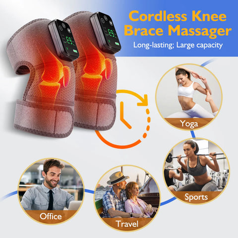 Electric Heating Vibration Massager for Shoulder Brace Belt Thermal Massage Knee Support Pad Arthritis Elbow Muscle Relaxation