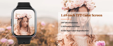 Nerunsa Smart Watch, 1.69" HD Touch Screen Fitness Watch, 25 Sports Modes Fitness Tracker, IP68 Waterproof Smartwatch.