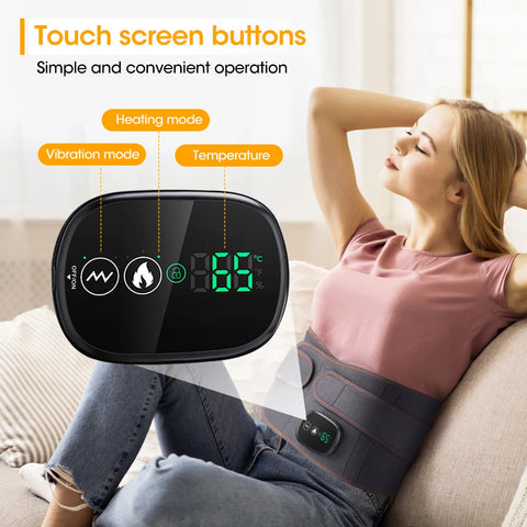 Electric Heating Belt Waist Massager Vibration Red Light Hot Compress Physiotherapy Lumbar Back Support Brace Pain Relief Tools