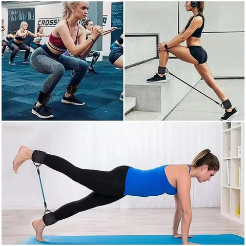 Fitness Workout Exercise Equipment Resistance Band Set Ankle Straps Yoga Elastic Fitness Bands  Gym Man And Woman Sport