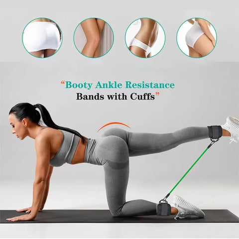 Fitness Workout Exercise Equipment Resistance Band Set Ankle Straps Yoga Elastic Fitness Bands  Gym Man And Woman Sport