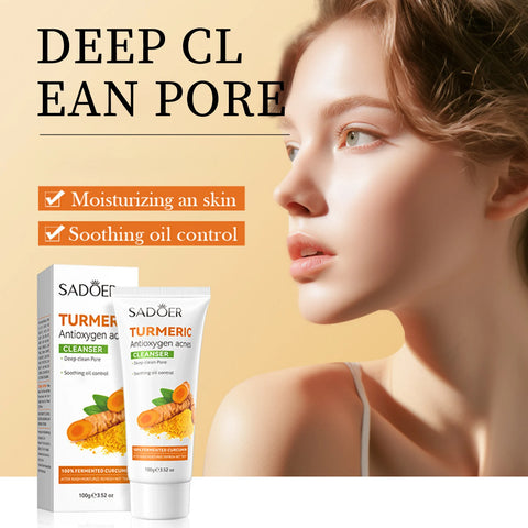 Turmeric Skincare Set Including Cleanser, Essence, Face Cream, Lotion, Eye Cream,Toner,Facial Care Kit for All Skin