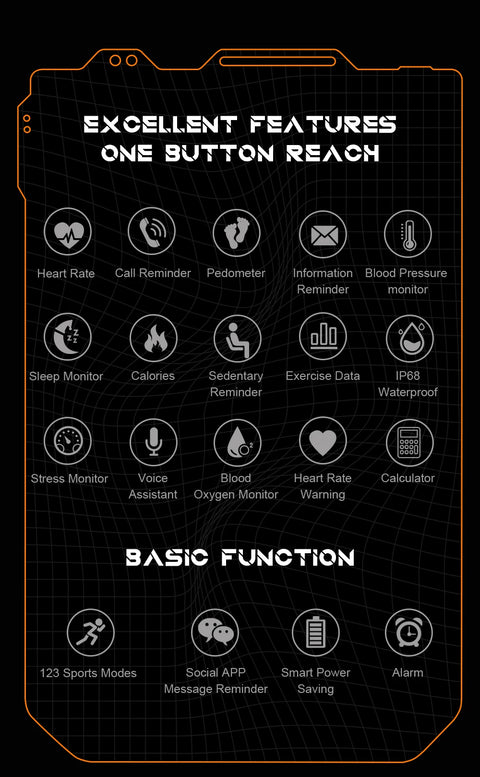 C20Pro Sports Smart Watch Men Bluetooth Call Smartwatch IP68 Waterproof Multi Sports Mode Health Monitoring Military Smartwatch
