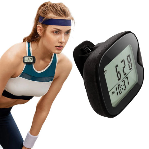 Walking Pedometer Clip On Step Counter LCD Display Accurate Step Tracker Multi-Function Electronic Pedometer for Walking Running