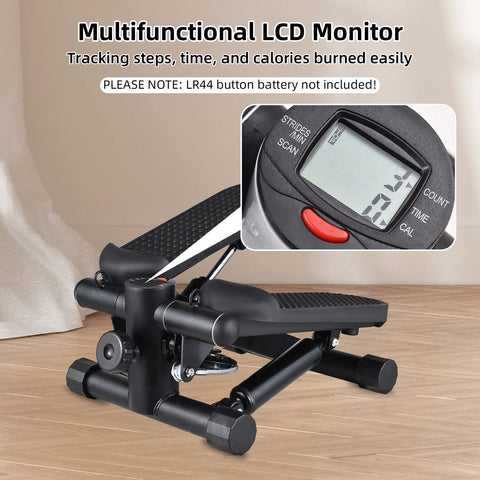 Stepper For Exercise At Home With Resistance Bands LCD Display Capacity 100kg Stair Stepper for Abdomen Waist Buttocks Legs