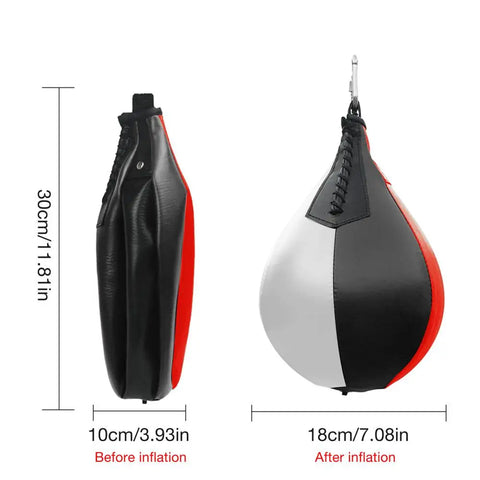 Boxing Speed Bag PU Leather Hanging Punching Ball Swivel Workout Speedball Kicking Platform Equipment MMA Training Speedball