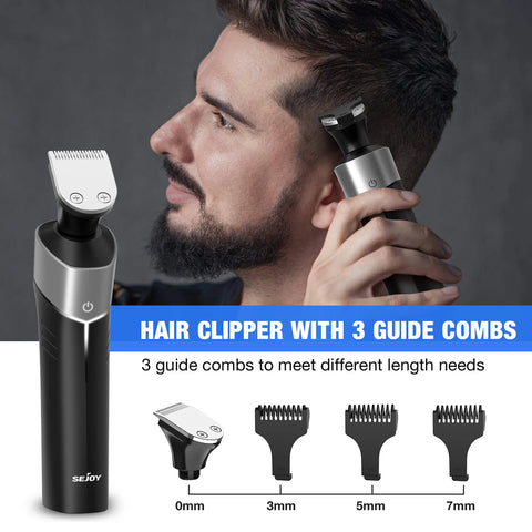 Sejoy KNIGHT Men's Electric Shaver kit Rechargeable Multi-functional Electric Hair Trimmer Razor Nose Trimmer Beard Hair Clipper