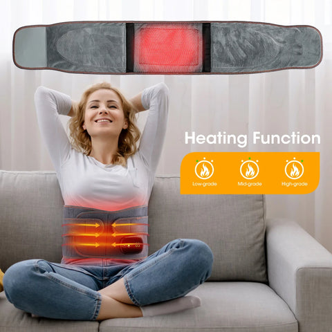 Electric Heating Belt Waist Massager Vibration Red Light Hot Compress Physiotherapy Lumbar Back Support Brace Pain Relief Tools
