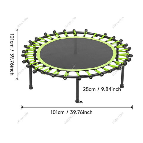 【Breeins】Silent Mini Trampoline Fitness Trampoline Bungee Rebounder Jumping Cardio Trainer Workout for Adults