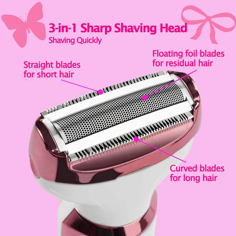 4 In 1 Electric Lady Shaver Rechargeable Painless Razor Bikini Trimmer Cordless