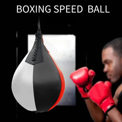Boxing Speed Bag PU Leather Hanging Punching Ball Swivel Workout Speedball Kicking Platform Equipment MMA Training Speedball