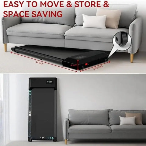 Superun 300 Ibs Weight Capacity 2.5 HP 2 in 1 Portable Treadmill for Home with Remote Control LED Display Walking Pad Treadmill