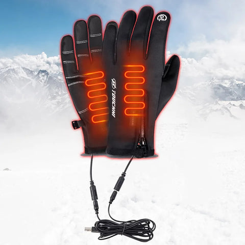 Electric Heated Gloves Rechargeable Thermal Gloves Winter Bike Gloves Woman Heated Gloves Waterproof Heating Thermal Gloves