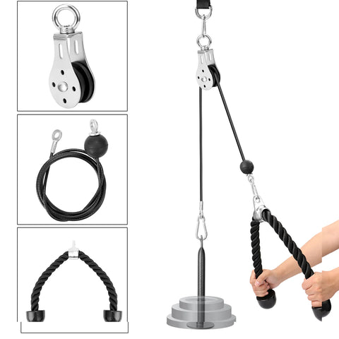 DIY Pulley Cable Machine Strength Training Equipment Attachment System Loading Pin Lifting Arm Biceps Triceps Blaster Hand