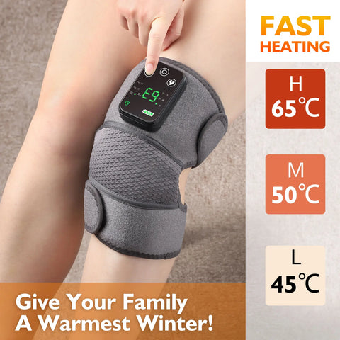 Electric Heating Vibration Massager for Shoulder Brace Belt Thermal Massage Knee Support Pad Arthritis Elbow Muscle Relaxation