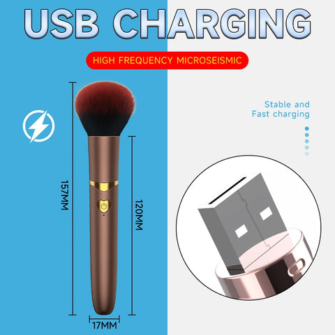 2 In 1 Portable Makeup Brush Rechargeable Electric Foundation Brush For Liquid Creams And Foundations