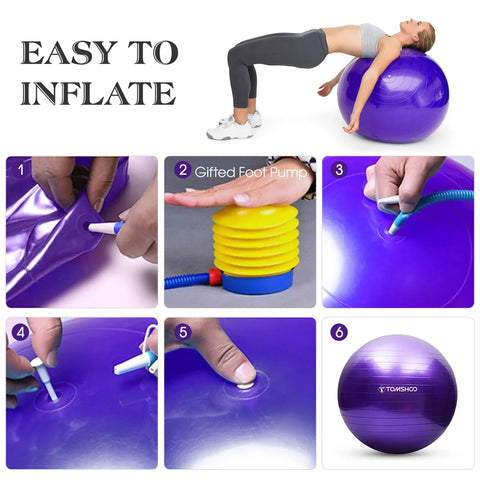 Antiburst Yoga Ball Thickened Stability Balance Ball Pilate Barre Physical Fitness Gym Ball 45CM/ 55CM/ 65CM/ 75CM Gift Air Pump