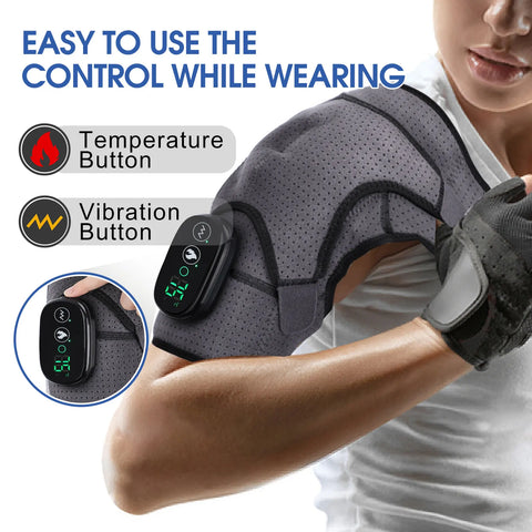 Electric Shoulder Heating Pad 3 Modes Vibration Shoulder Knee Elbow Relax Belt Big Area Thermal Massager Health Care